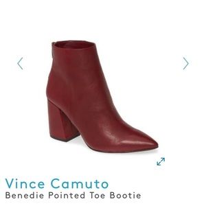 Vince Camuto Benedie Pointed Toe Bootie Red Size 9